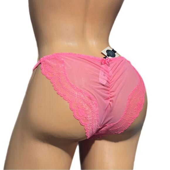 Victoria’s Secret Designer Collection lace Ruched mesh Cheekini Bikini Panty M - Picture 3 of 5